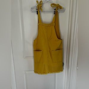Yellow overall jeans dress